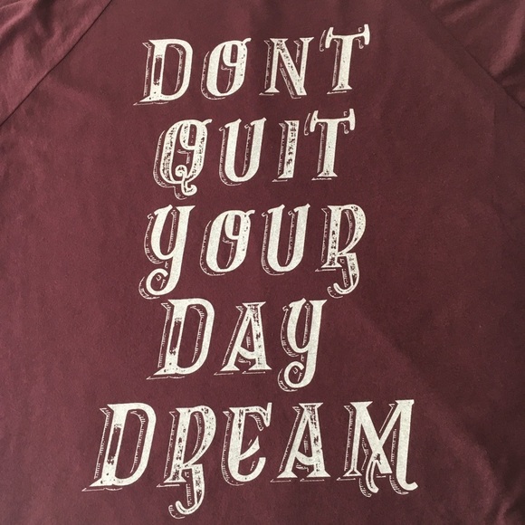PROJECT SOCIAL T - Burgunday  Don’t Quit Your Day Dream Dolman Tee - NWT - Sz S - Picture 3 of 12